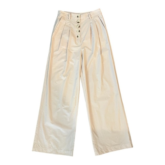 L’ACADEMIE REVOLVE Delphine Pant Blush Wide Leg Crop Khaki Women’s Size Small - Picture 3 of 16